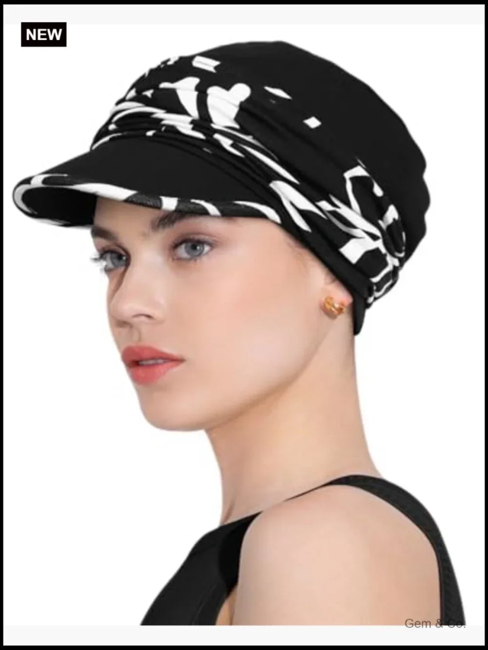 Bamboo Viscose Newsboy Cap Chemo Headwear Pleated Beanie Sun Hat